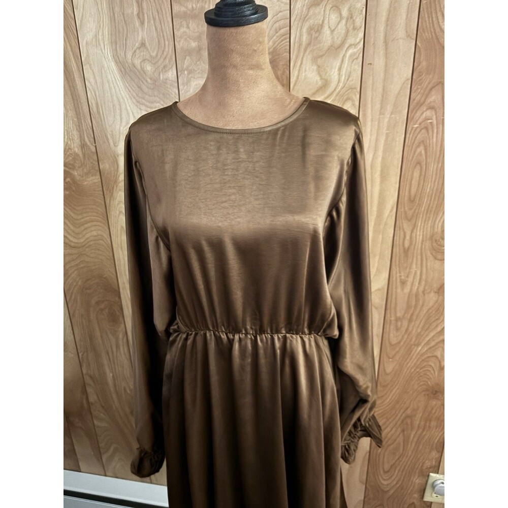 Sadie & Sage Warm‎ Tea Dolman Sleeve Mini Dress Brown Size Large - Picture 2 of 5
